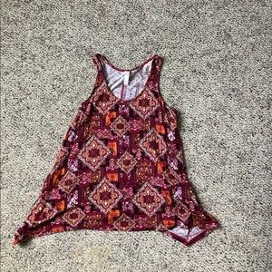 Red Pattern tank top